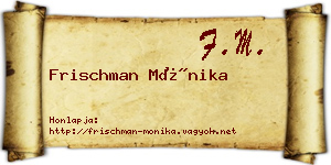 Frischman Mónika névjegykártya